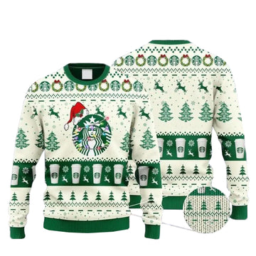 Starbucks Coffee Reindeer Snowy Night Ugly Sweater – Moonbestprint