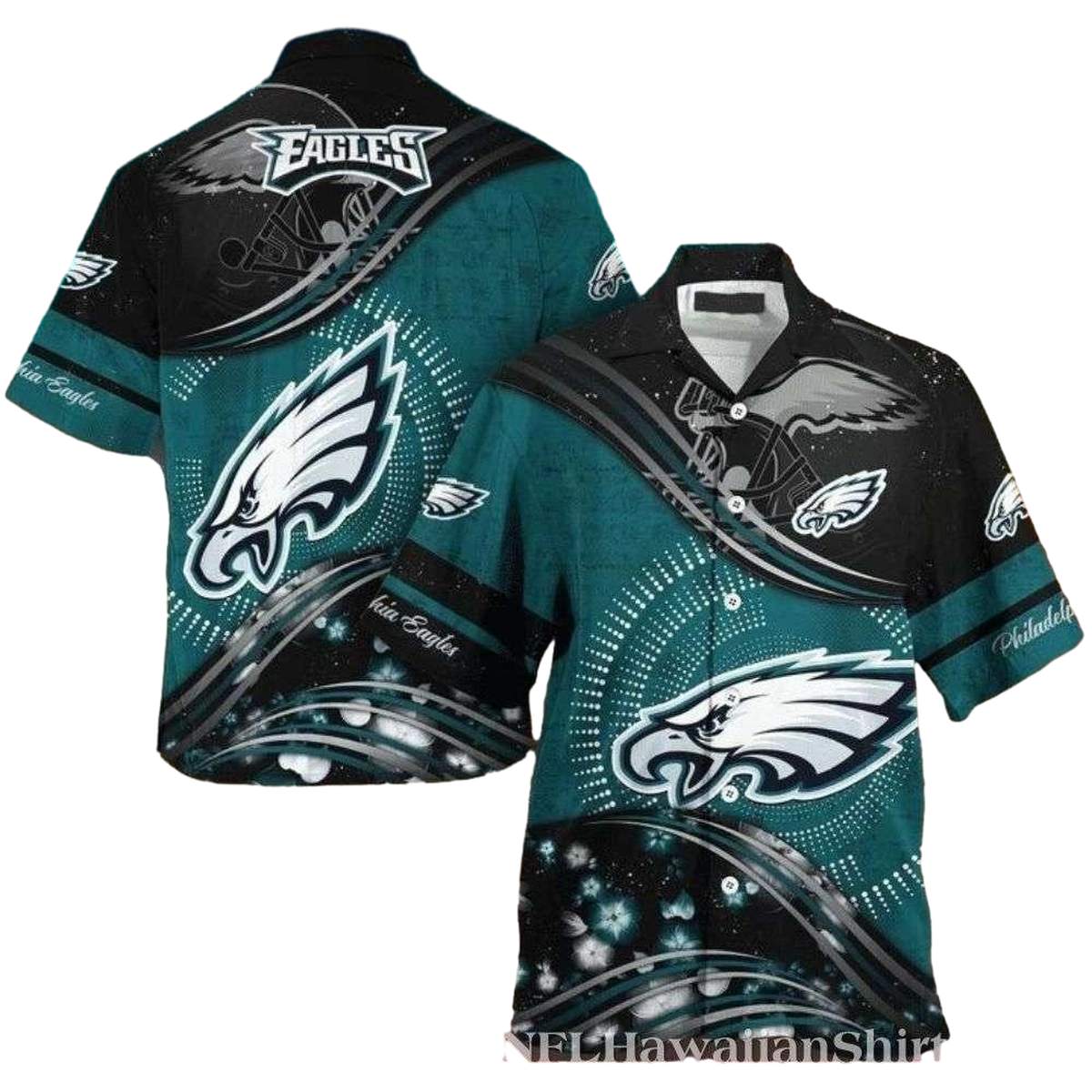 Starry Night Eagles Flight Philadelphia Hawaiian Shirt - Moonbestprint