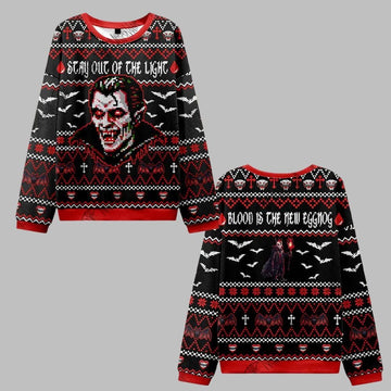 Stay Out Of The Light Blood Ugly Sweater 2026 Christmas - Moonbestprint