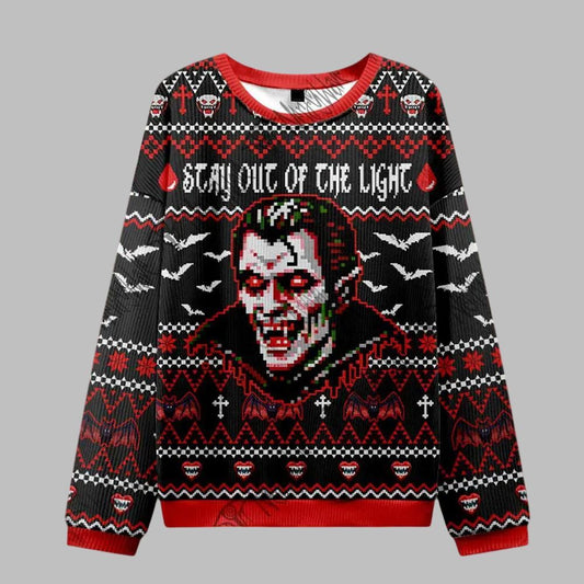 Stay Out Of The Light Blood Ugly Sweater 2026 Christmas - Moonbestprint