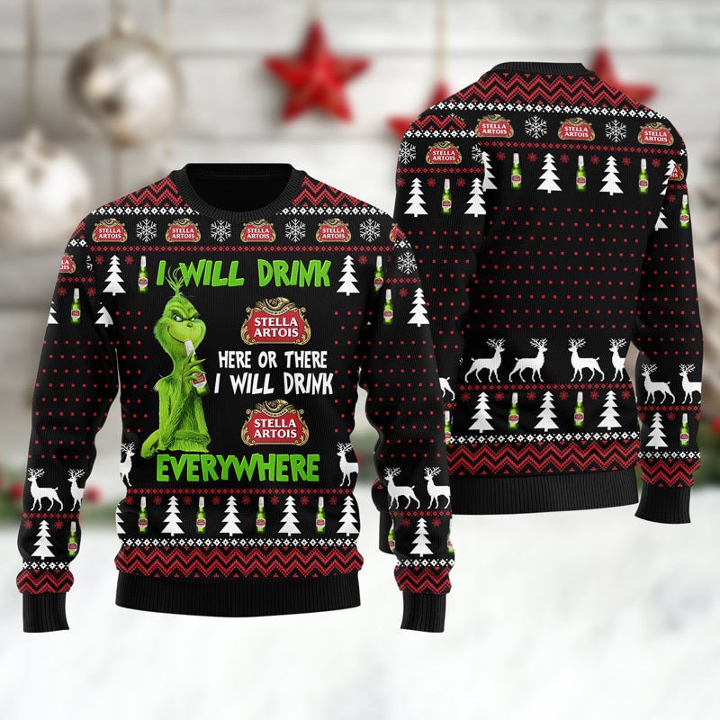 Stella Artois Will Drink Everywhere Ugly Sweater – Moonbestprint