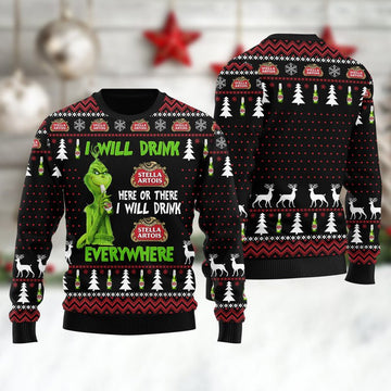 Stella Artois Will Drink Everywhere Ugly Sweater – Moonbestprint