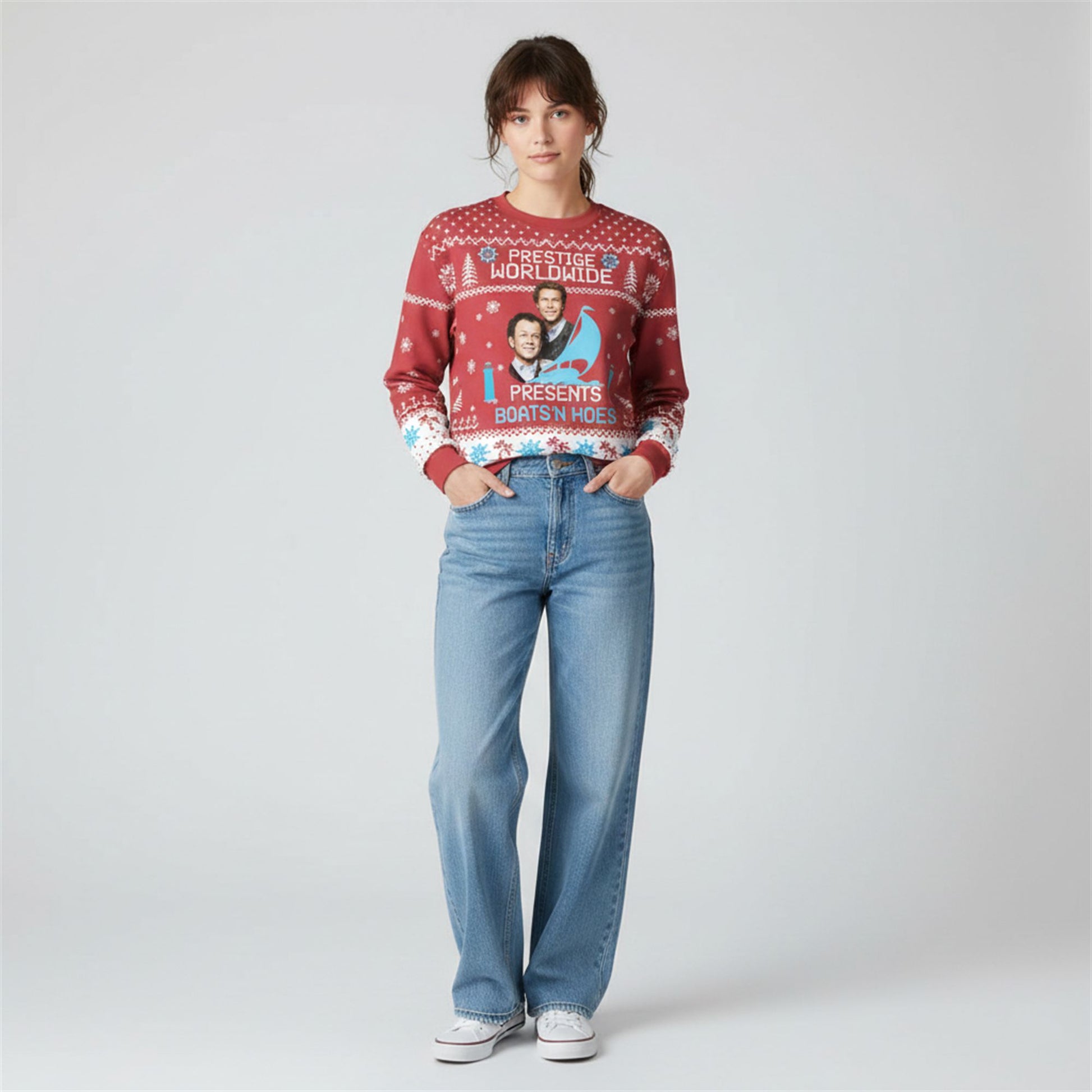 Step Brothers Prestige Worldwide Presents Boats N Hoes Ugly Sweater 2026 Christmas - Moonbestprint