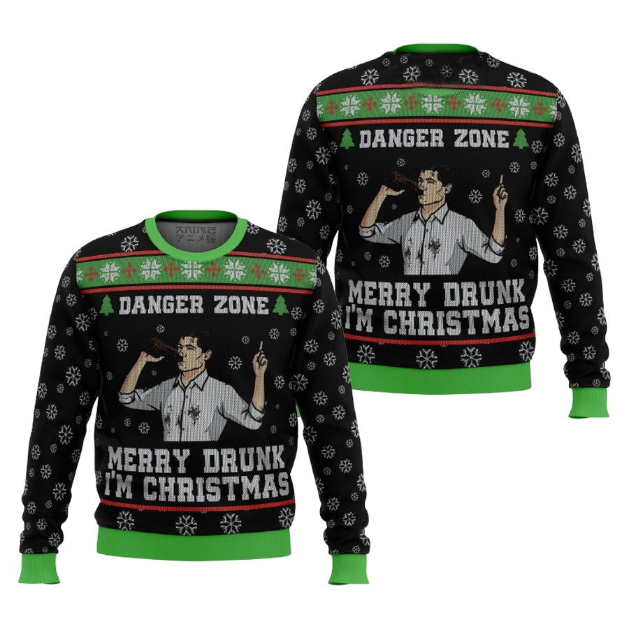 Sterling Archer Black Merry Drunk Im Ugly Christmas Sweater – Moonbestprint