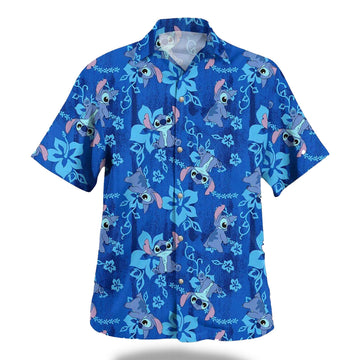 Stitch Blue Aloha Pattern Hawaiian Shirt – Moonbestprint