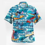 Stitch Surfing Hawaiian Shirt Blue Tropical Aloha – Moonbestprint