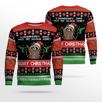 Strawberry Jams But My Glock Don't Merry Ugly Christmas Sweater – Moonbestprint