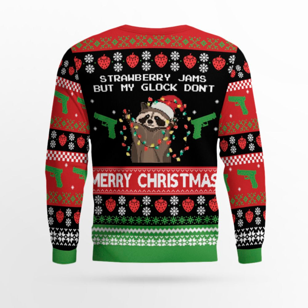 Strawberry Jams But My Glock Don't Merry Ugly Christmas Sweater – Moonbestprint