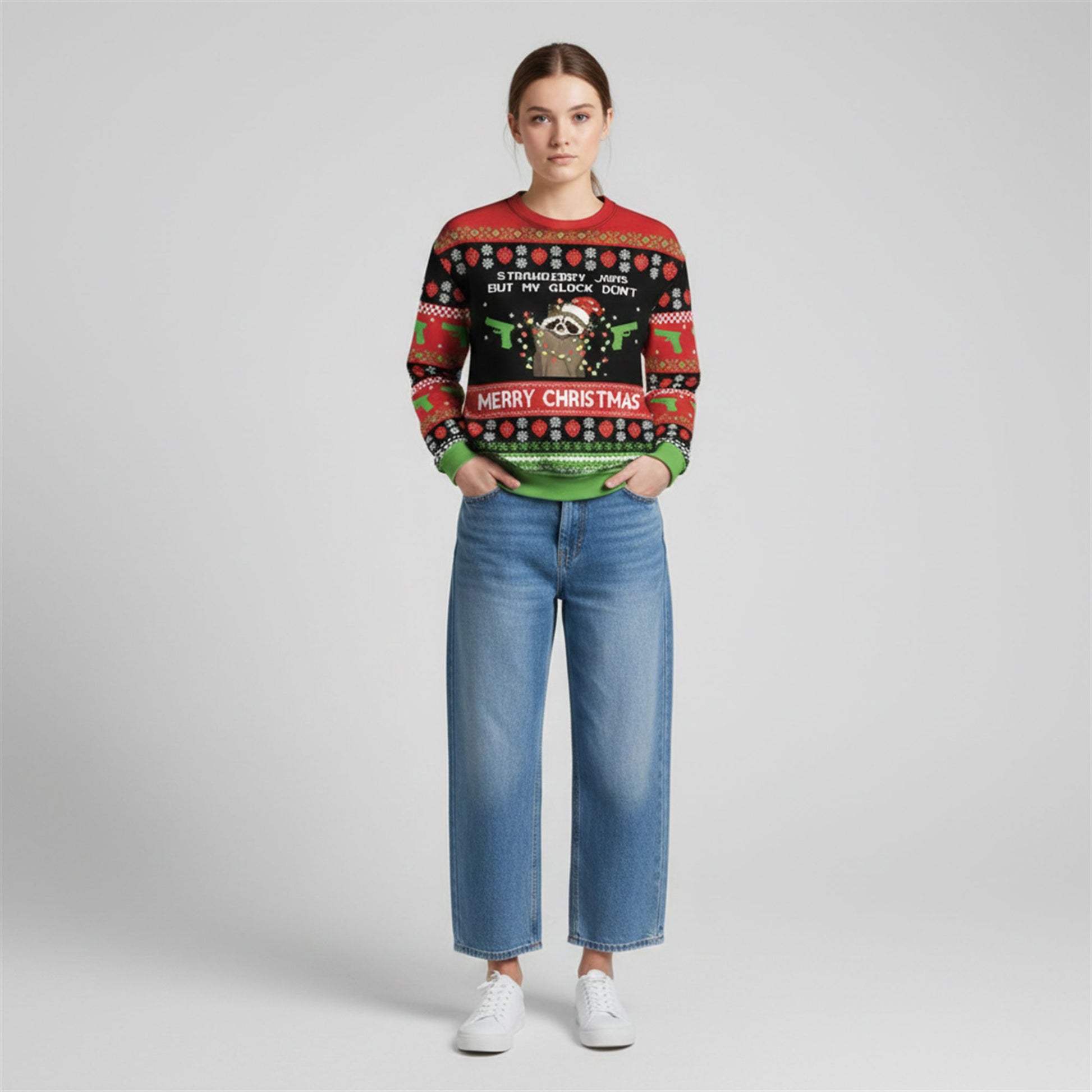 Strawberry Jams But My Glock Don't Merry Ugly Sweater 2026 Christmas - Moonbestprint