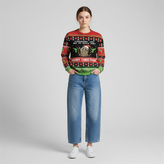 Strawberry Jams But My Glock Don't Merry Ugly Sweater 2026 Christmas - Moonbestprint
