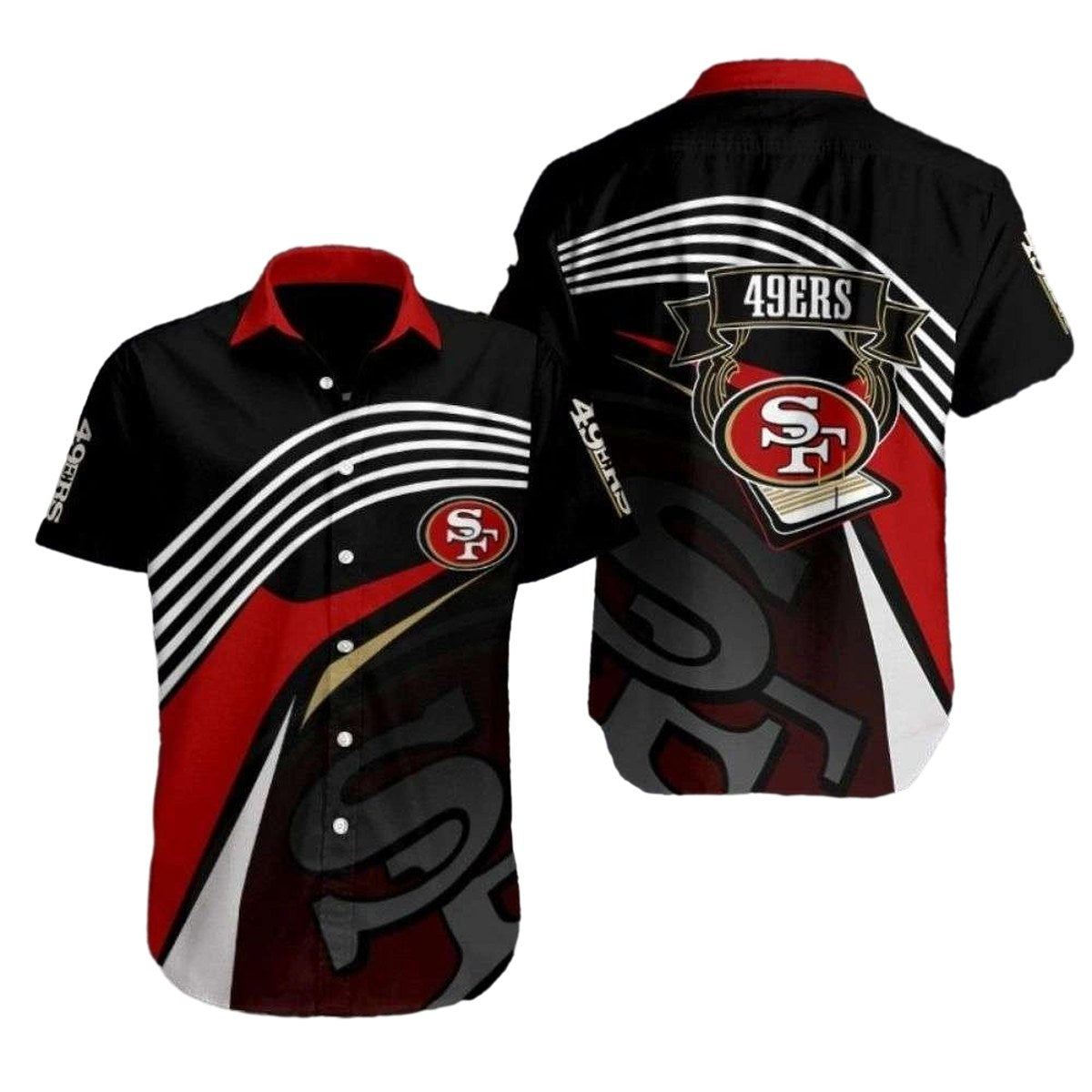 Streamline San Francisco 49ers Modern Waves Hawaiian Shirt - Moonbestprint
