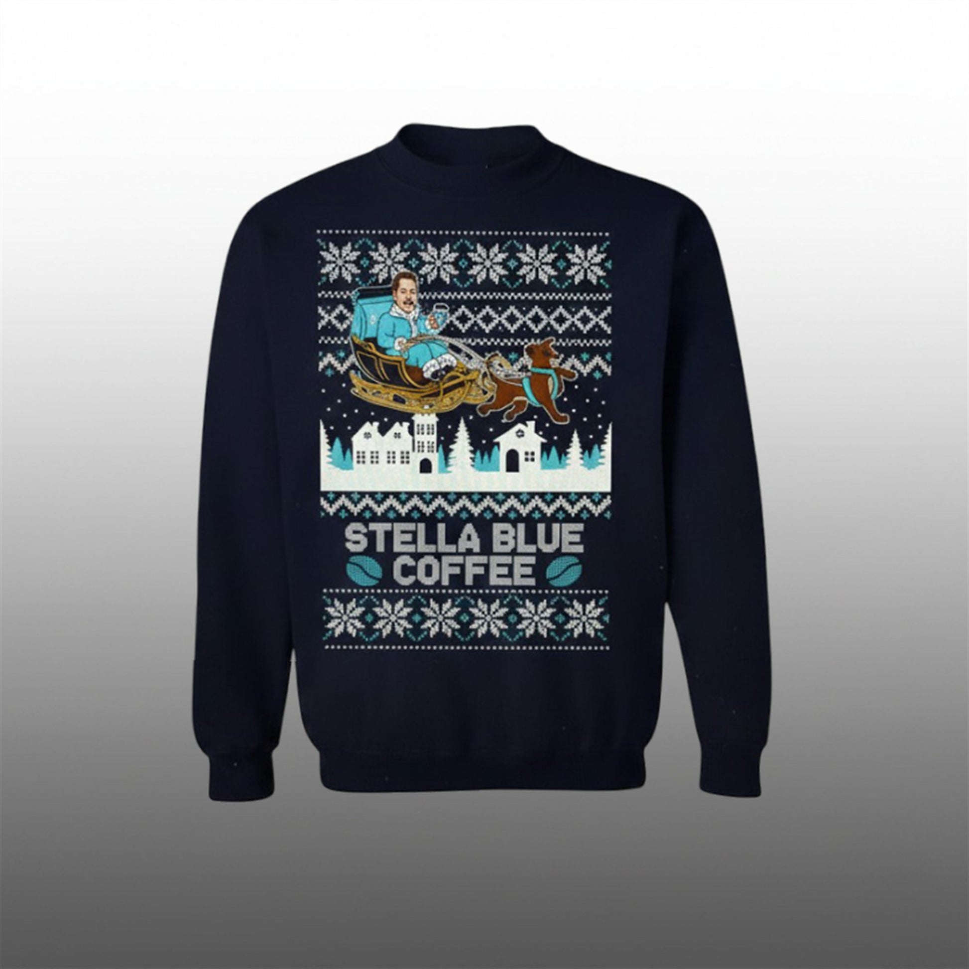 Stuart Feiner Stella Blue Coffee Christmas Ugly Sweater - Moonbestprint