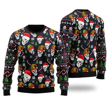 Sugar Skull Ugly Christmas Sweater For Men Women, Christmas Sweater With Skulls Moonbestprint