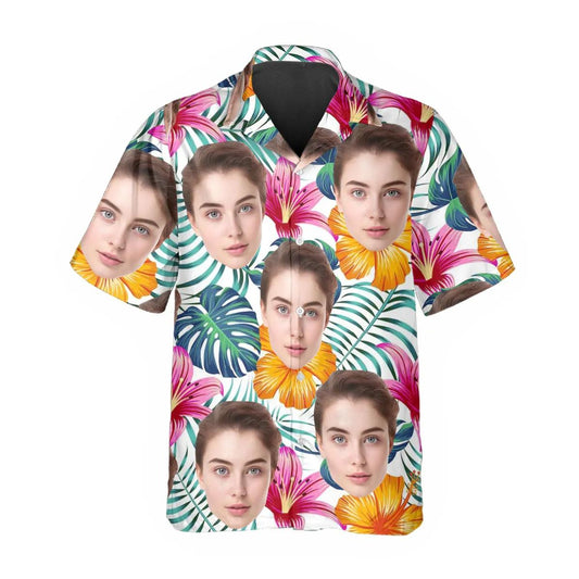 Summer Pattern Personalized Hawaiian Shirt, Custom Hawaiian Shirts With Face Moonbestprint