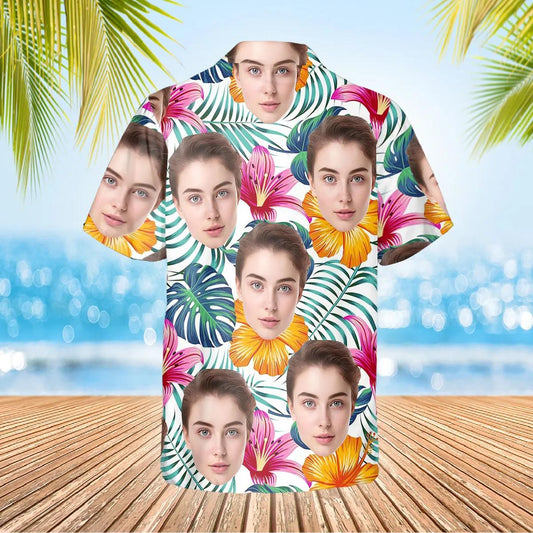 Summer Pattern Personalized Hawaiian Shirt, Custom Hawaiian Shirts With Face Moonbestprint