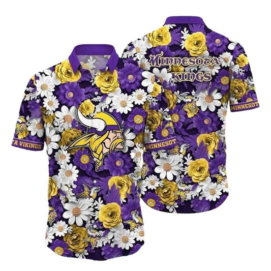 Sunny Flora And Fauna Minnesota Vikings Hawaiian Shirt Mens - Moonbestprint