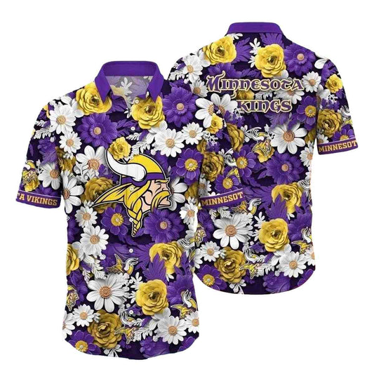 Sunny Flora And Fauna Minnesota Vikings Hawaiian Shirt Mens - Moonbestprint