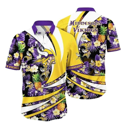 Sunny Tropics Minnesota Vikings Pineapple Hawaiian Shirt - Moonbestprint