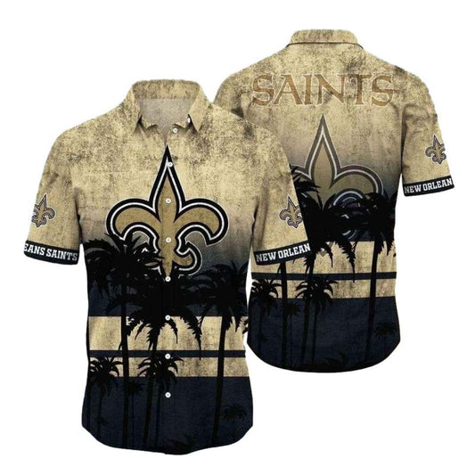 Sunset Palm Silhouette New Orleans Saints Tropical Hawaiian Shirt - Moonbestprint