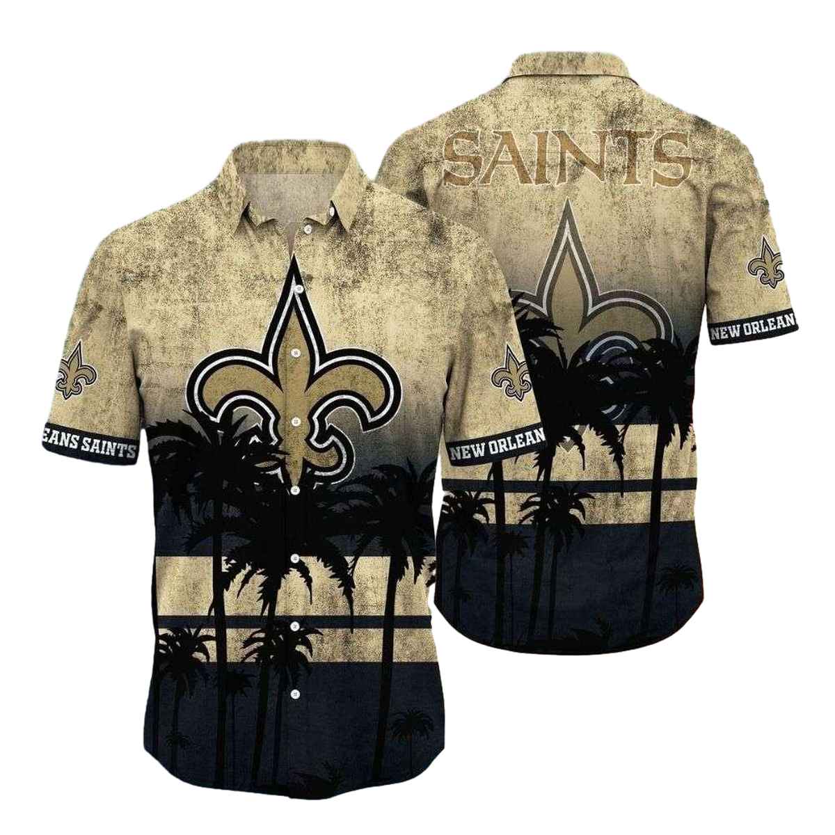Sunset Palm Silhouette New Orleans Saints Tropical Hawaiian Shirt - Moonbestprint