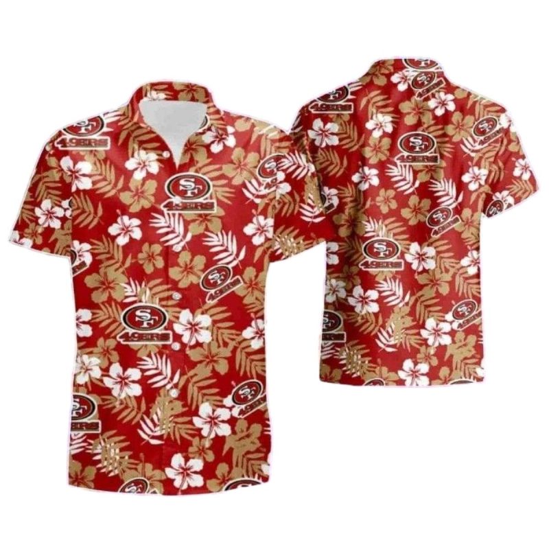 Sunset Palms 49ers Red Hawaiian Shirt - Moonbestprint