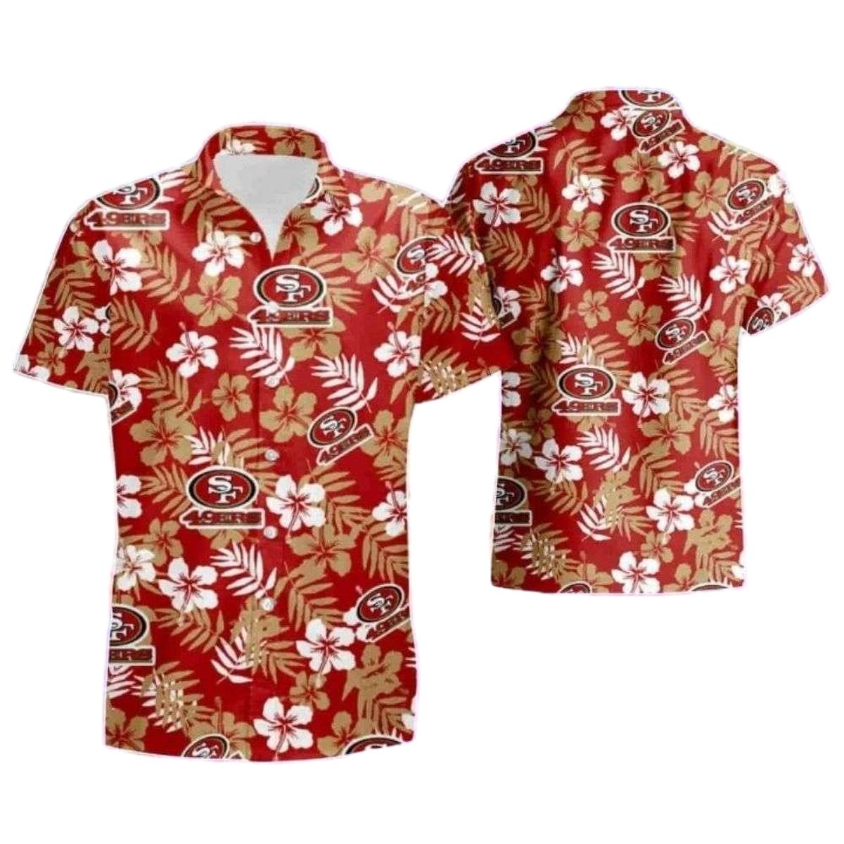 Sunset Palms 49ers Red Hawaiian Shirt - Moonbestprint