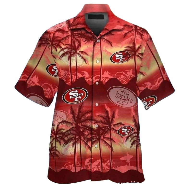 Sunset Palms San Francisco 49ers Hawaiian Shirt - Moonbestprint