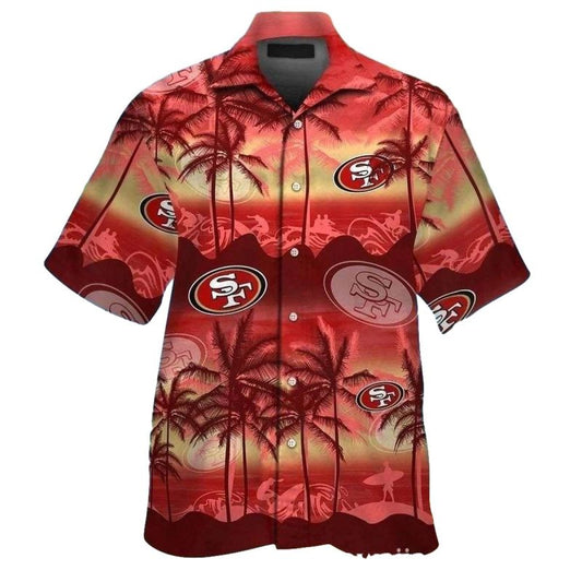 Sunset Palms San Francisco 49ers Hawaiian Shirt - Moonbestprint