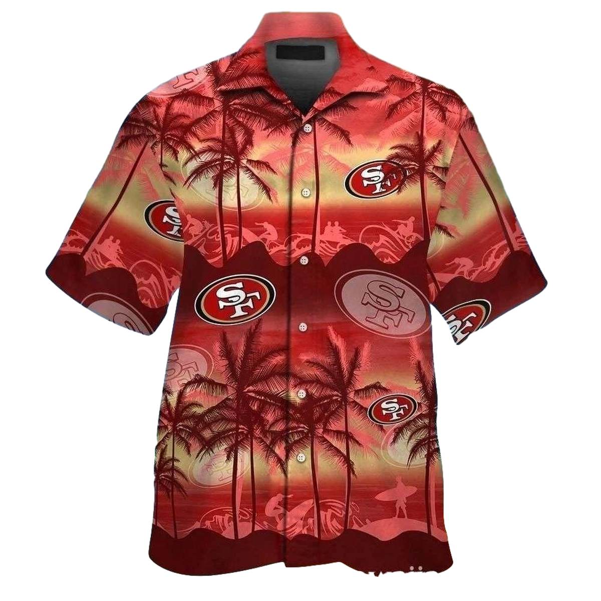 Sunset Palms San Francisco 49ers Hawaiian Shirt - Moonbestprint
