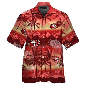 Sunset Palms San Francisco 49ers Hawaiian Shirt - Moonbestprint