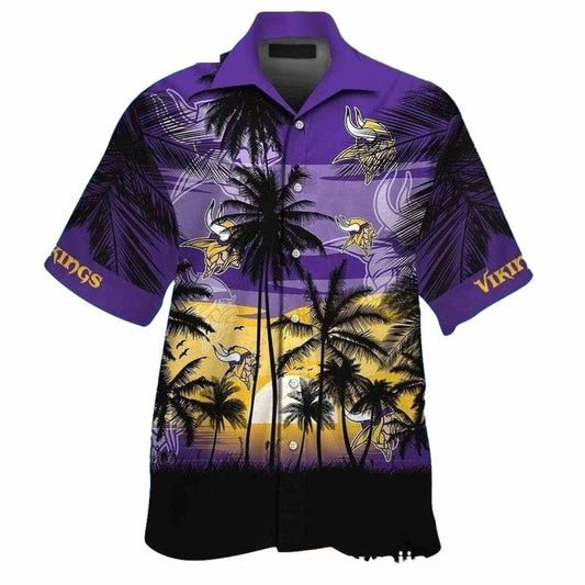 Sunset Serenade Minnesota Vikings Beachfront Hawaiian Shirt - Moonbestprint