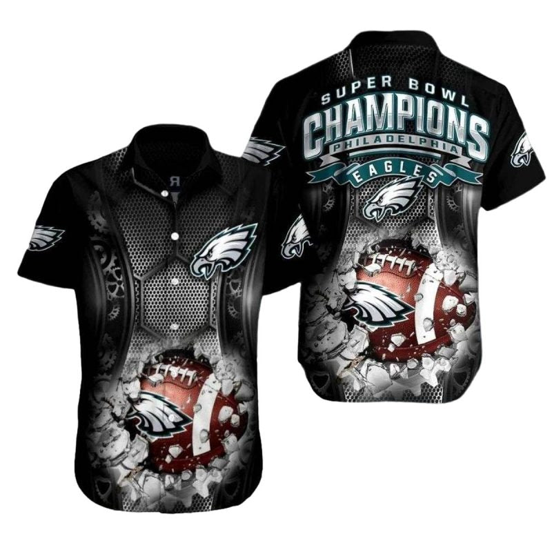 Philadelphia Eagles Championship Wave Hawaiian Shirt - Moonbestprint
