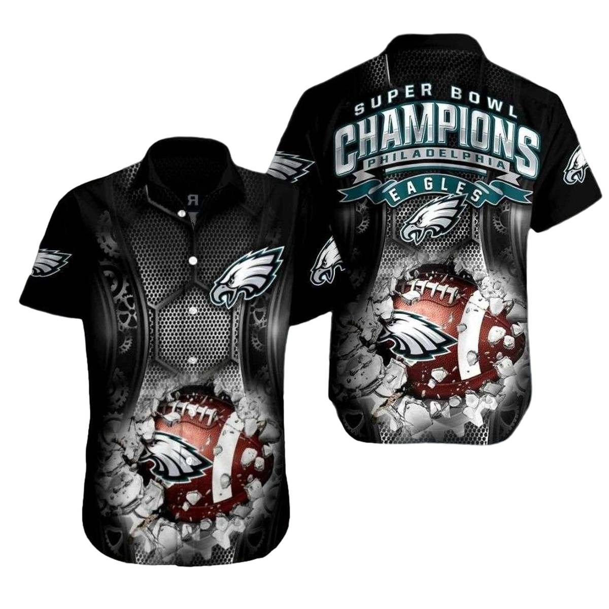 Philadelphia Eagles Championship Wave Hawaiian Shirt - Moonbestprint