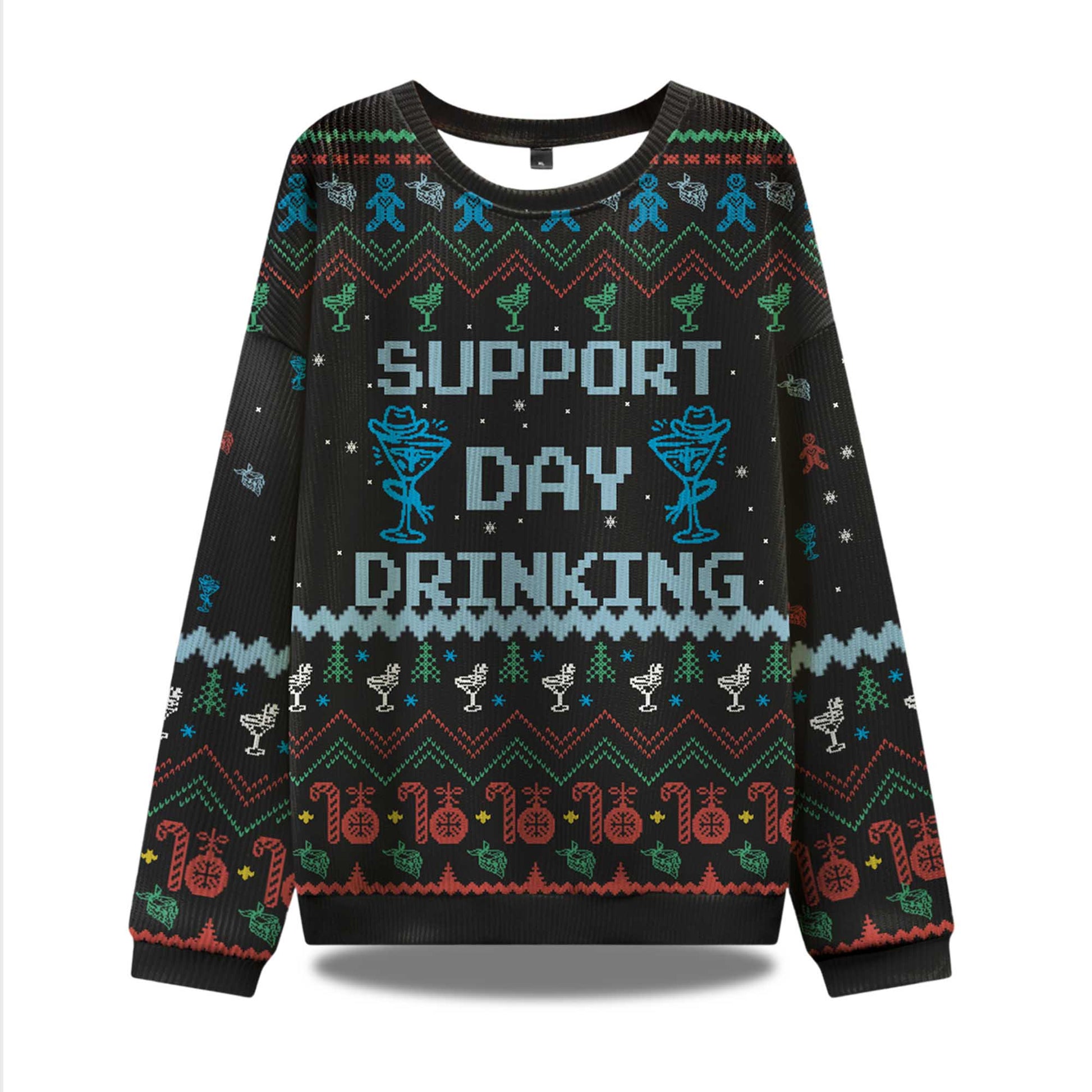 2026 Support Day Drinking Ugly Christmas Sweater Moonbestprint