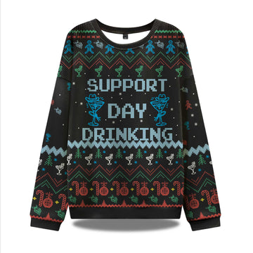 2026 Support Day Drinking Ugly Christmas Sweater Moonbestprint
