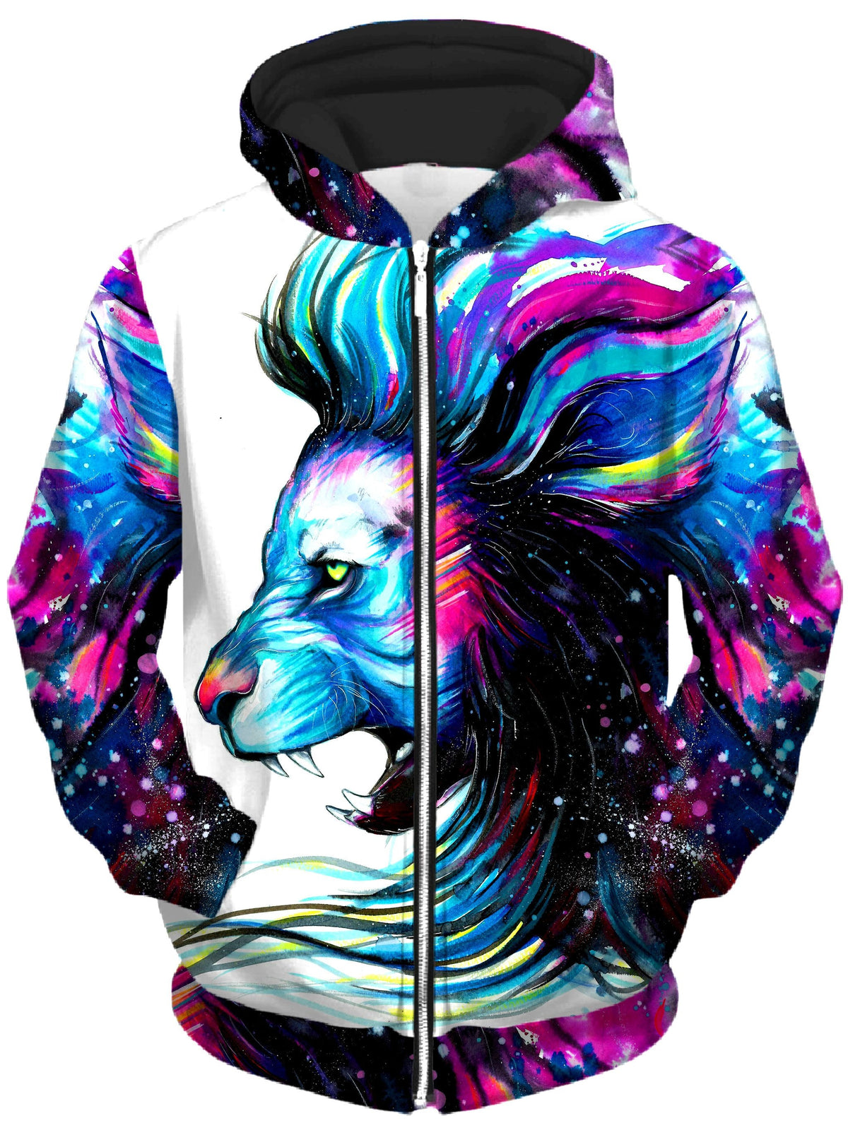 Lion Color Unisex Zip-Up Hoodie -Moonbestprint