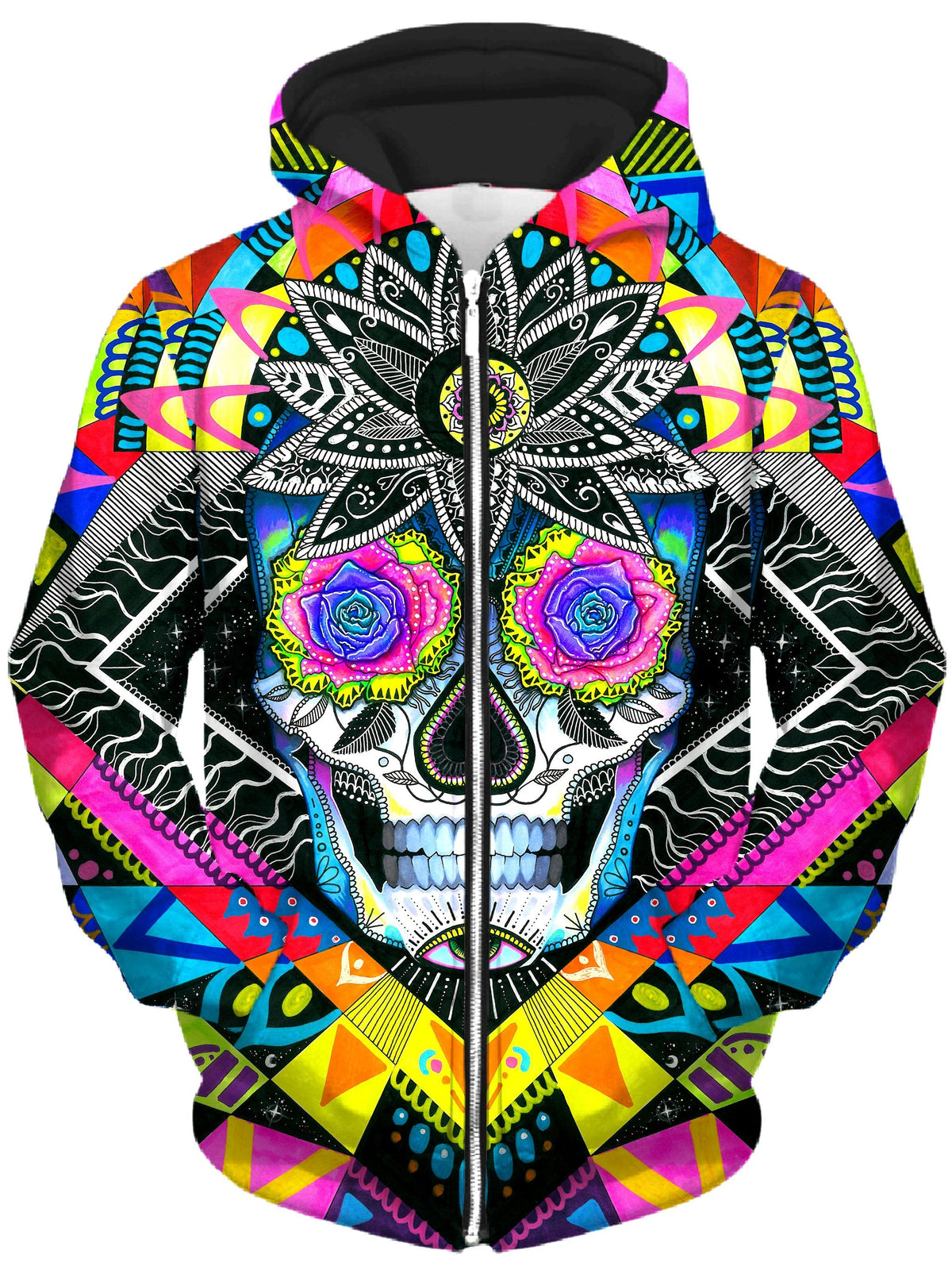Suger Skull Unisex Zip-Up Hoodie -Moonbestprint