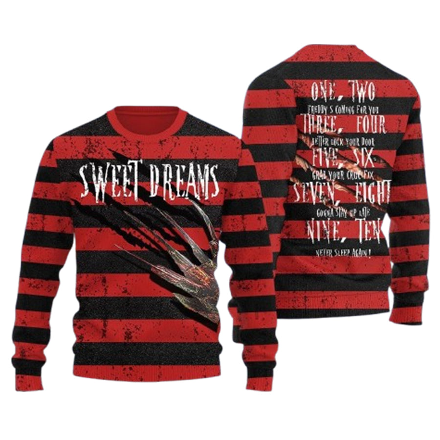 Sweet Dreams One Two Freddy Is Coming Ugly Christmas Sweater – Moonbestprint