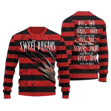 Sweet Dreams One Two Freddy Is Coming Ugly Christmas Sweater – Moonbestprint