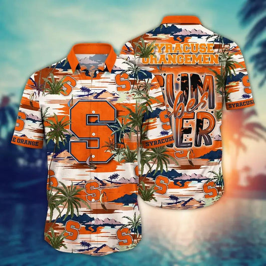 Syracuse Orange NCAA Flower Aloha Hawaiian Shirt 10, NCAA Hawaiian Shirt Moonbestprint
