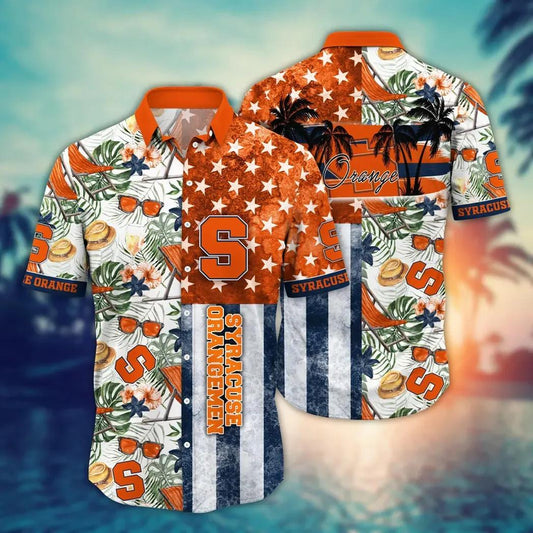 Syracuse Orange NCAA Flower Aloha Hawaiian Shirt 12, NCAA Hawaiian Shirt Moonbestprint