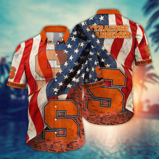 Syracuse Orange NCAA Flower Aloha Hawaiian Shirt 13, NCAA Hawaiian Shirt Moonbestprint