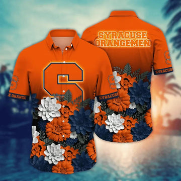 Syracuse Orange NCAA Flower Aloha Hawaiian Shirt 14, NCAA Hawaiian Shirt Moonbestprint