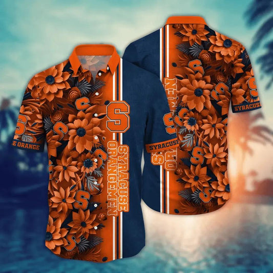 Syracuse Orange NCAA Flower Aloha Hawaiian Shirt 4, NCAA Hawaiian Shirt Moonbestprint