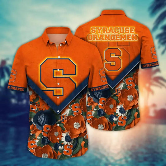 Syracuse Orange NCAA Flower Aloha Hawaiian Shirt 5, NCAA Hawaiian Shirt Moonbestprint
