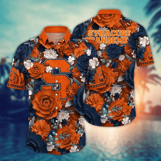 Syracuse Orange NCAA Flower Aloha Hawaiian Shirt 6, NCAA Hawaiian Shirt Moonbestprint