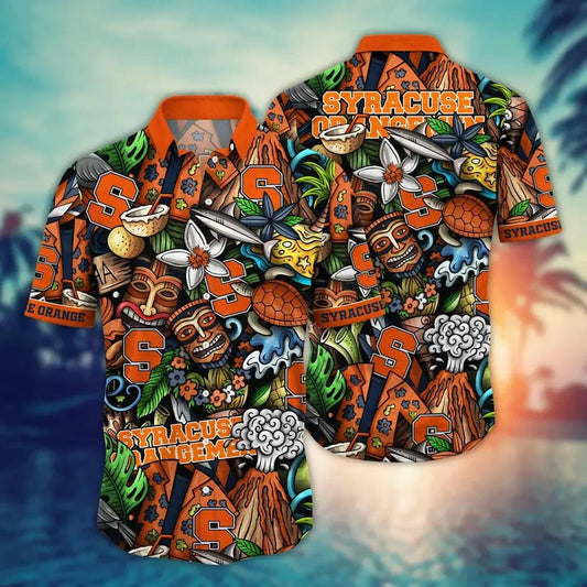 Syracuse Orange NCAA Flower Aloha Hawaiian Shirt 7, NCAA Hawaiian Shirt Moonbestprint