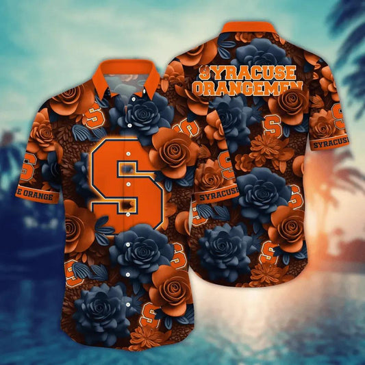 Syracuse Orange NCAA Flower Aloha Hawaiian Shirt 8, NCAA Hawaiian Shirt Moonbestprint