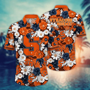 Syracuse Orange NCAA Flower Aloha Hawaiian Shirt 9, NCAA Hawaiian Shirt Moonbestprint