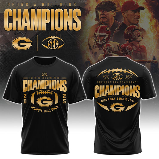Georgia Bulldogs 2025 SEC Conference Champions Combo T-Shirt | ON96 Moonbestprint